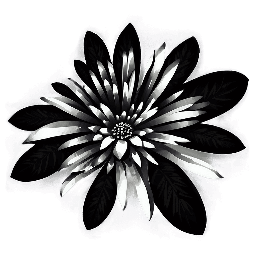 Chic Black and White Flora PNG tfs29