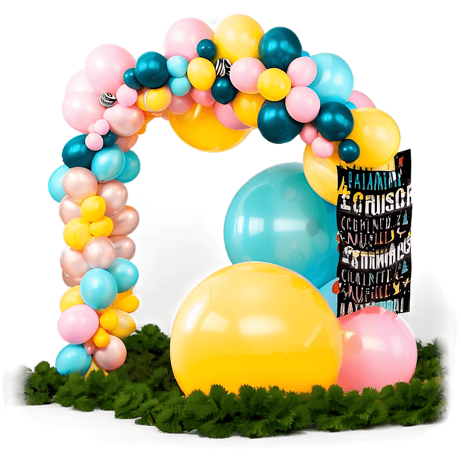 Balloon Garland Color Combinations PNG qqr19
