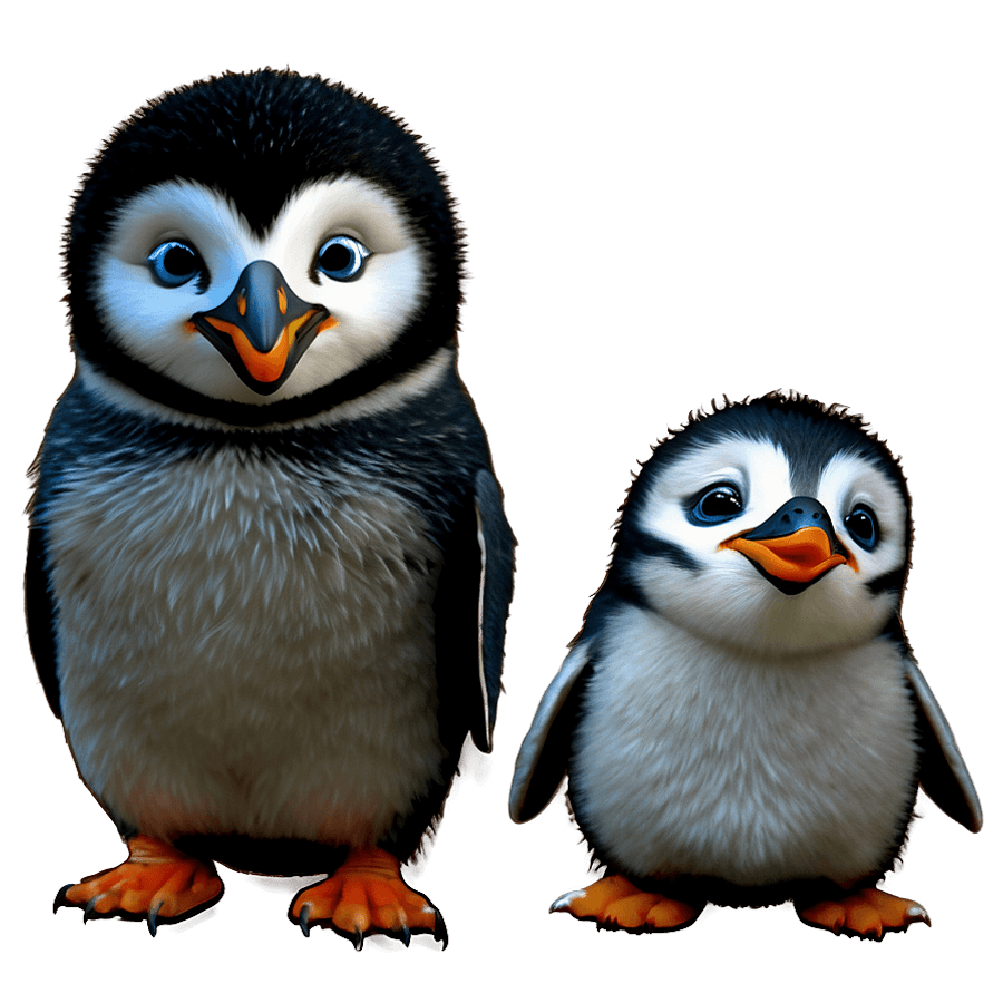 Baby Penguin with Fish PNG 63