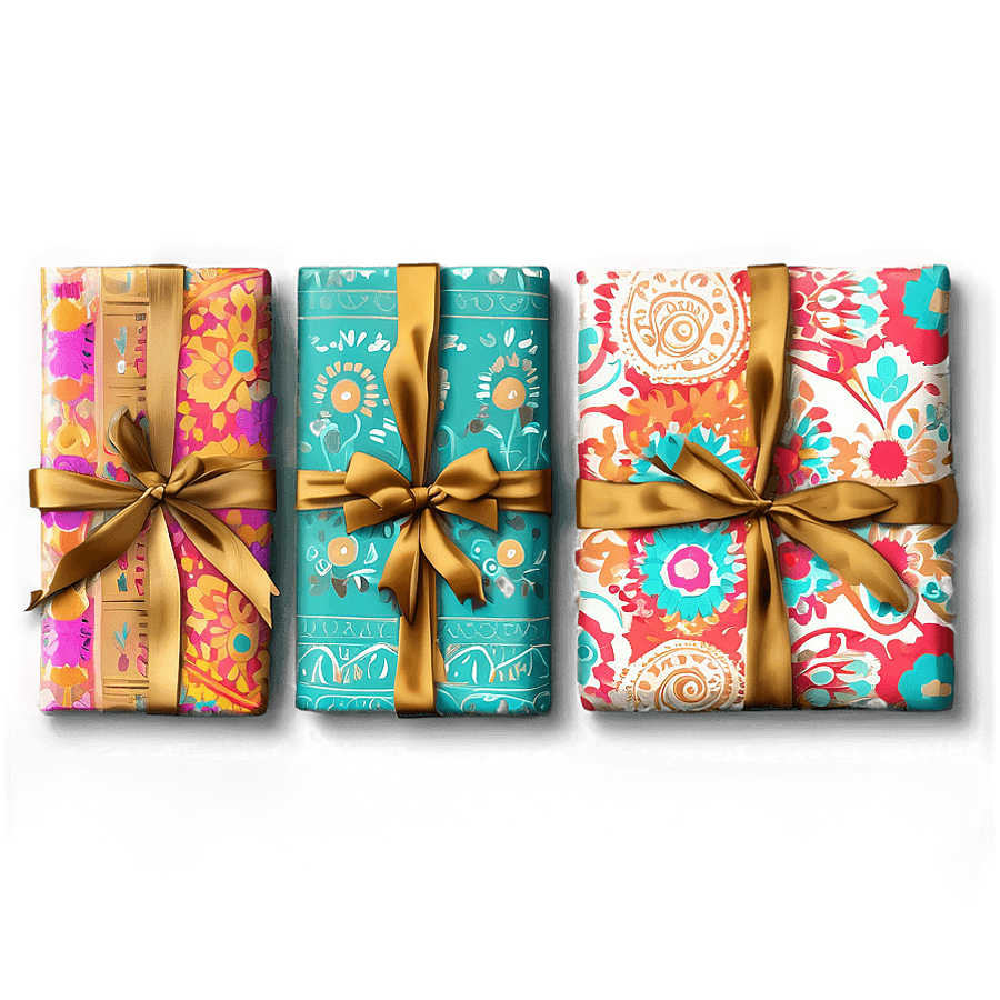 Bohemian Wrapping Paper PNG 42
