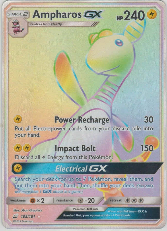 Fundode tela do Cartão Pokémon Ampharos.