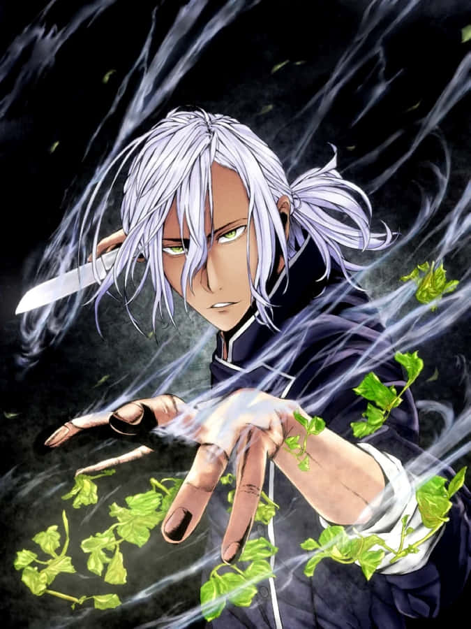 Personagem de Anime Chef com Cabelo Prateado