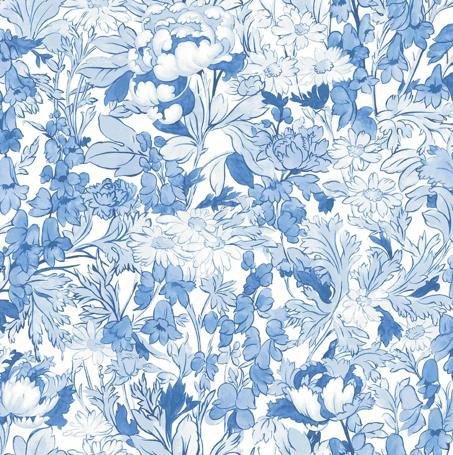Blue Floral Pattern Background