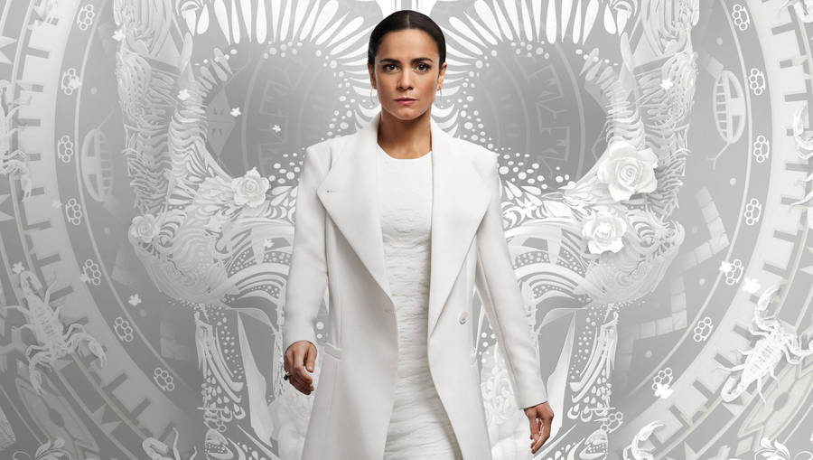 Alice Braga Donning An All-White Suit