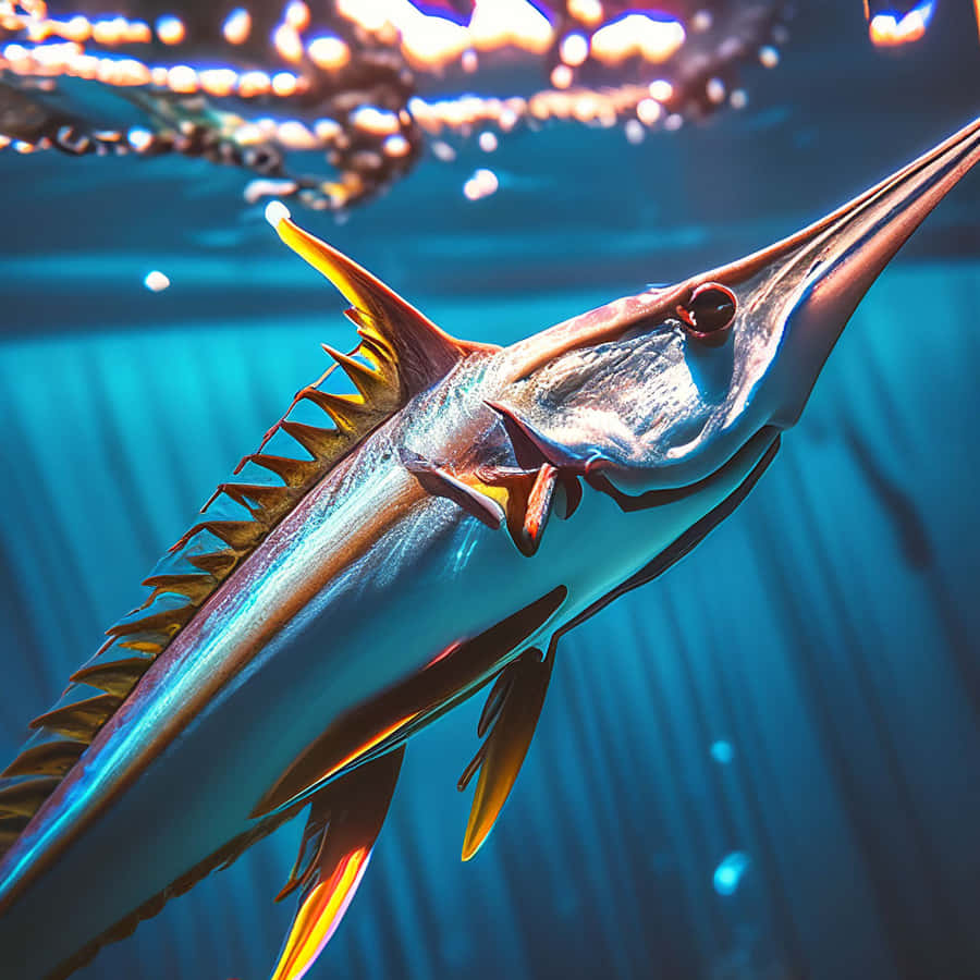 Ikan Pedang Megah di Bawah Laut