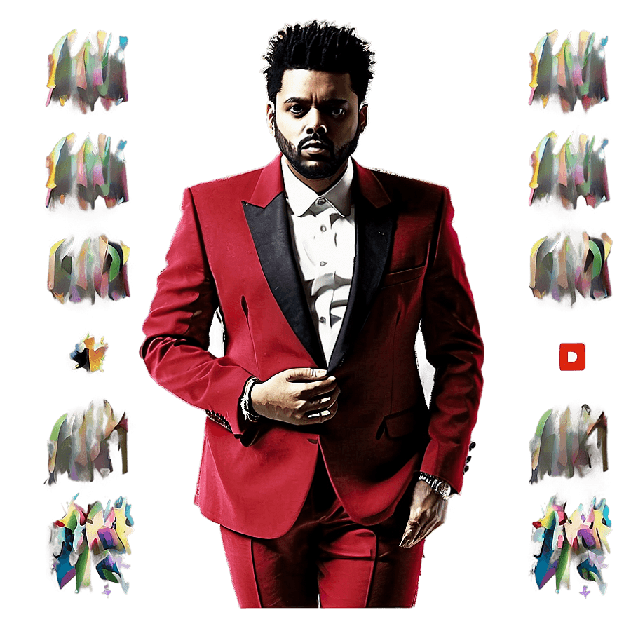 The Weeknd Red Suit PNG 98