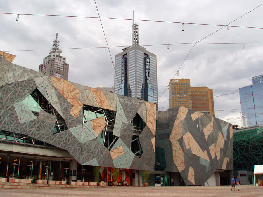 Arquitetura da Federation Square em Melbourne