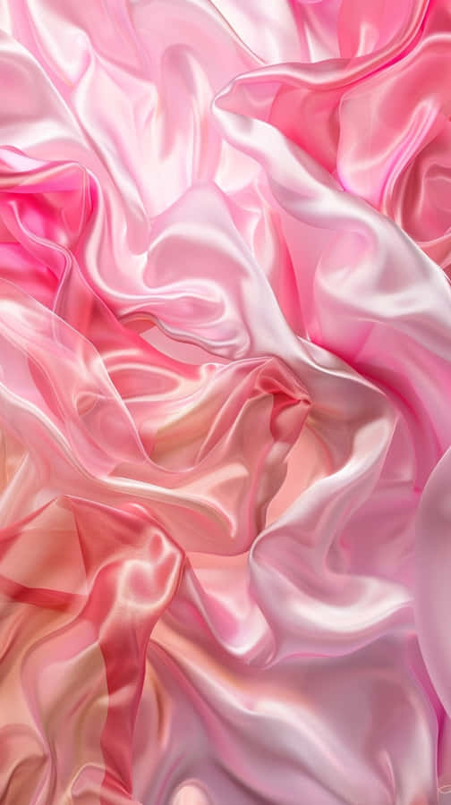 Rosa Satin Stoff Wellen