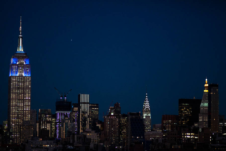 Empire State With Other Manhattan Skyscrapers