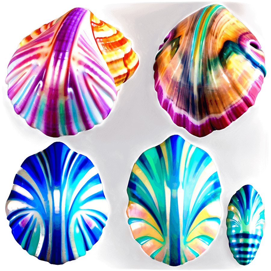 Pastel Colored Shells PNG 98