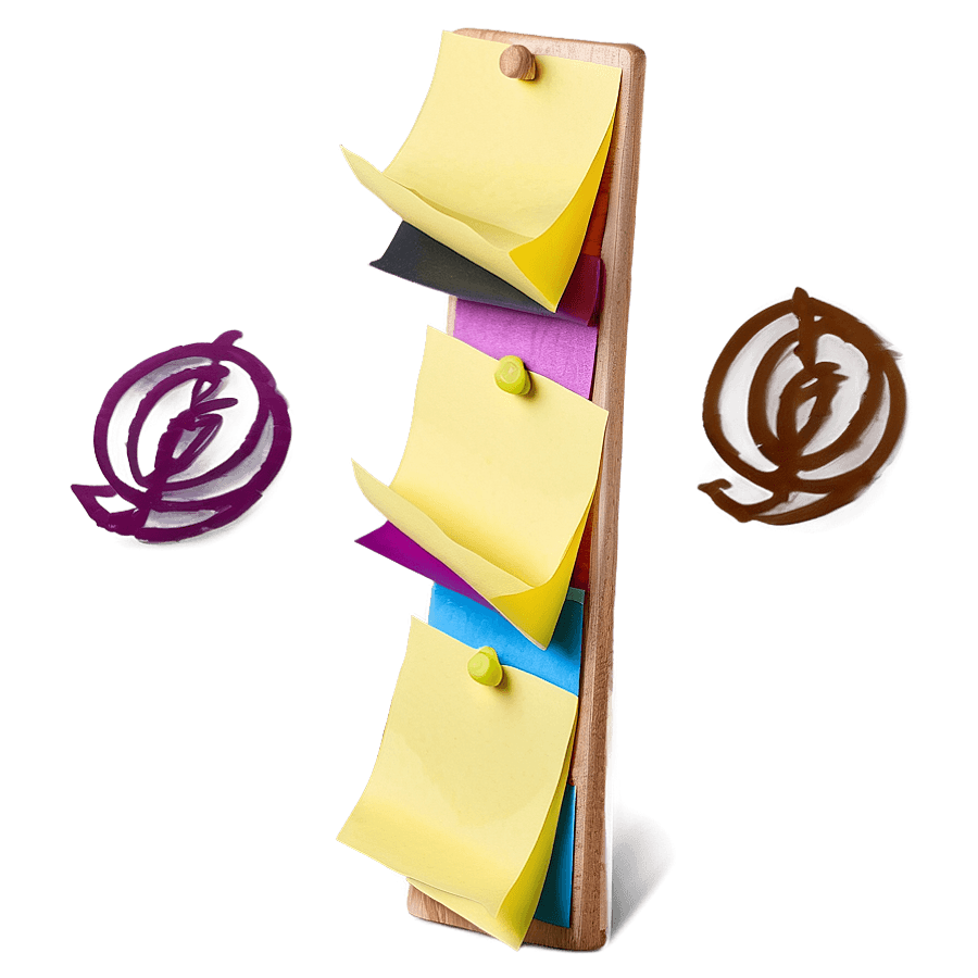 Sticky Notes on Board PNG bly