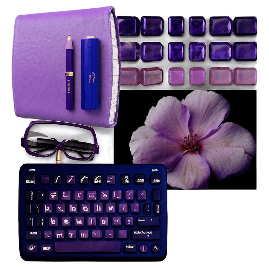 Purple Aesthetic Collage PNG 96