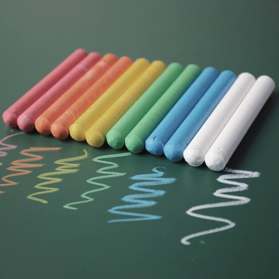 Download Chalkboard With Colorful Chalks Wallpaper | Wallpapers.com