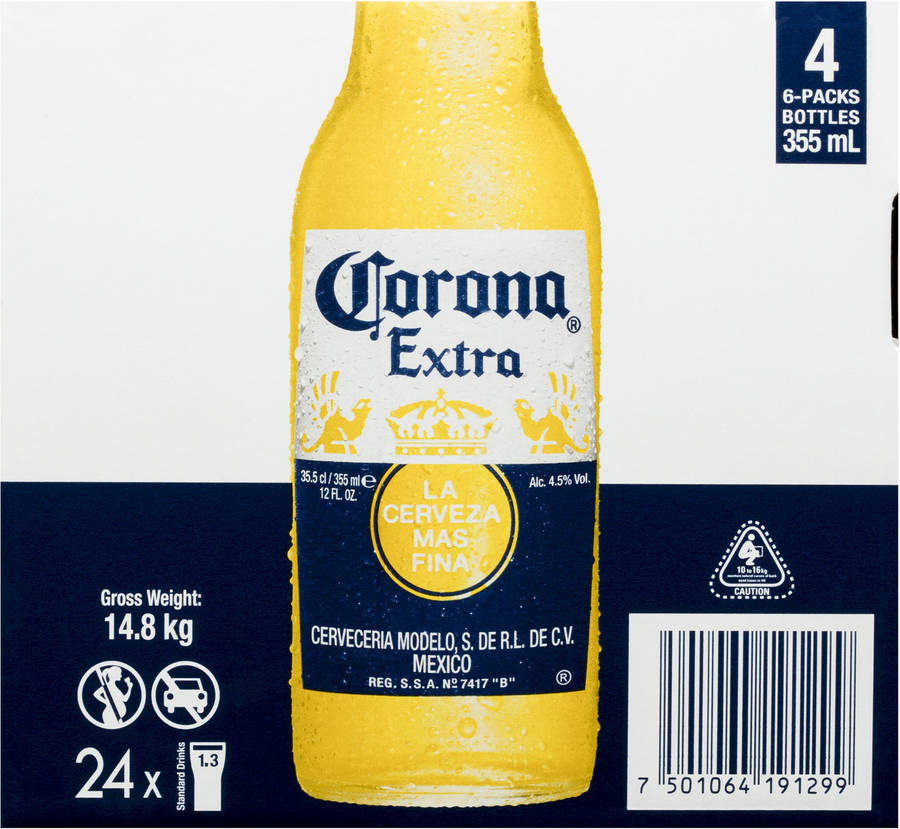 Layoutdella scatola di Corona Extra Beer