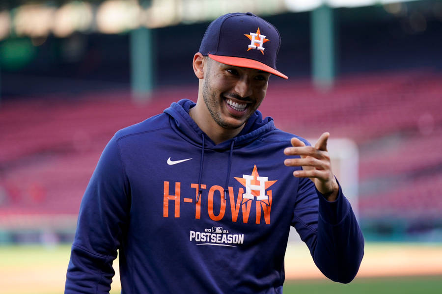 Download Cheerful Carlos Correa Wallpaper | Wallpapers.com