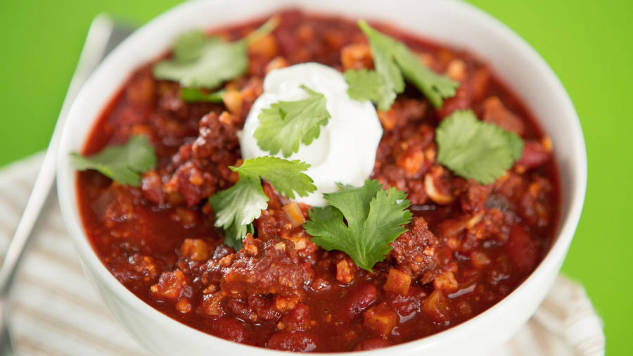 Download Chili Con Carne With Celery Wallpaper | Wallpapers.com