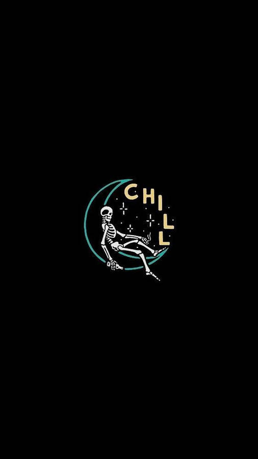 Download Chill Skeleton On Moon Wallpaper | Wallpapers.com