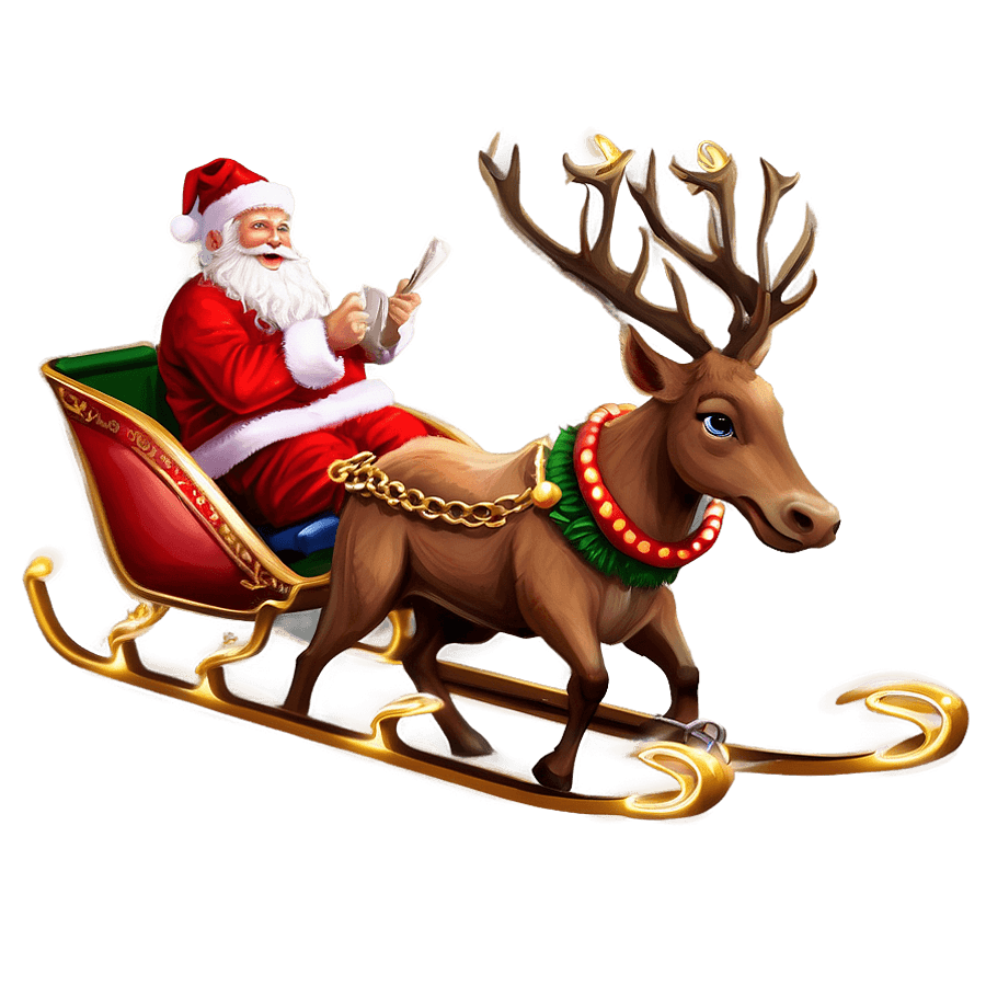 Magical Santa Sleigh Ride PNG 88