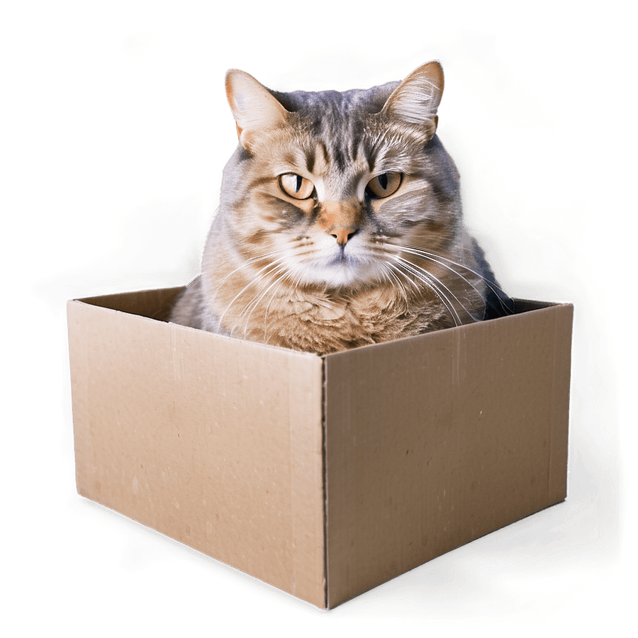 Fat Cat in Box PNG 32