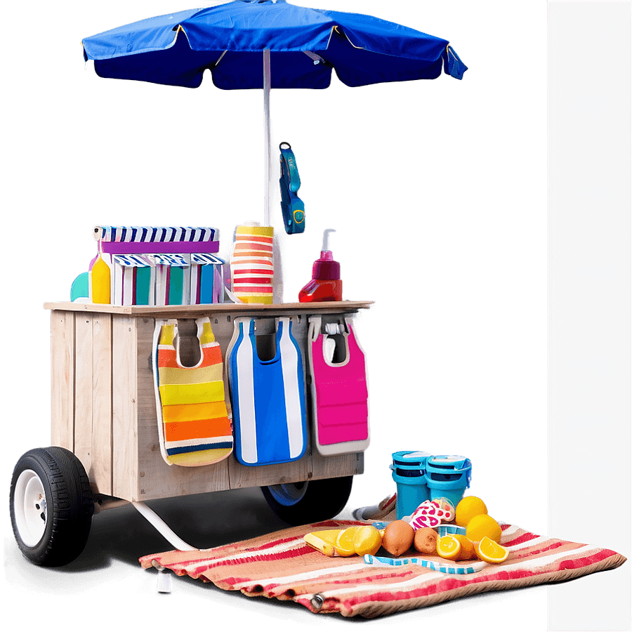Beach Cart with Accessories PNG 36
