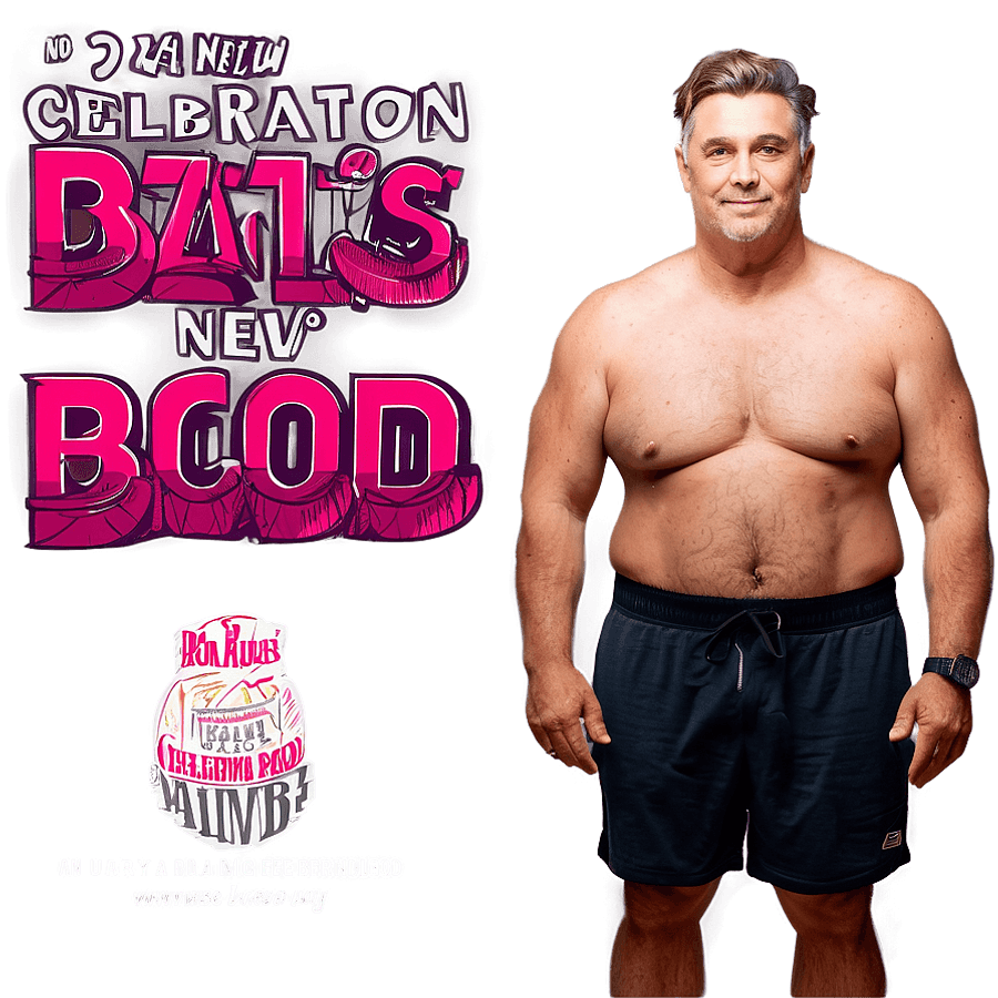 Dad Bod New Year Celebration PNG yym