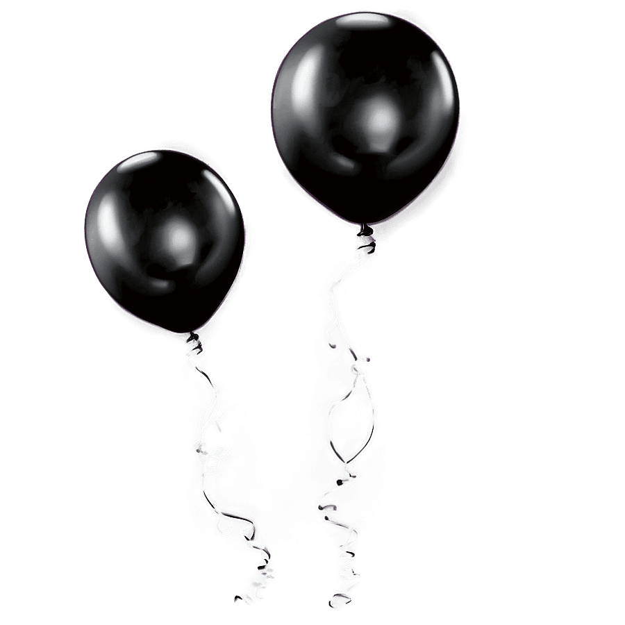 Shiny Black Balloons PNG 67