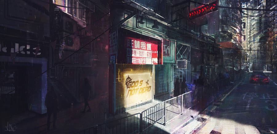 Download Cyberpunk City Wallpaper