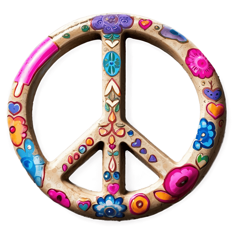 Boho Peace Sign PNG 06112024