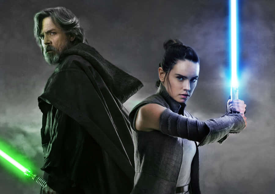 StarWars billede af Rey og Luke Skywalker