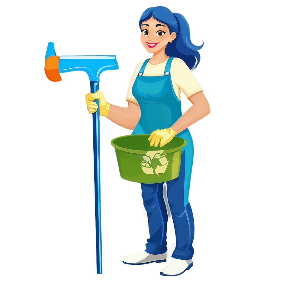 Eco-Friendly Cleaning Lady PNG ghc69