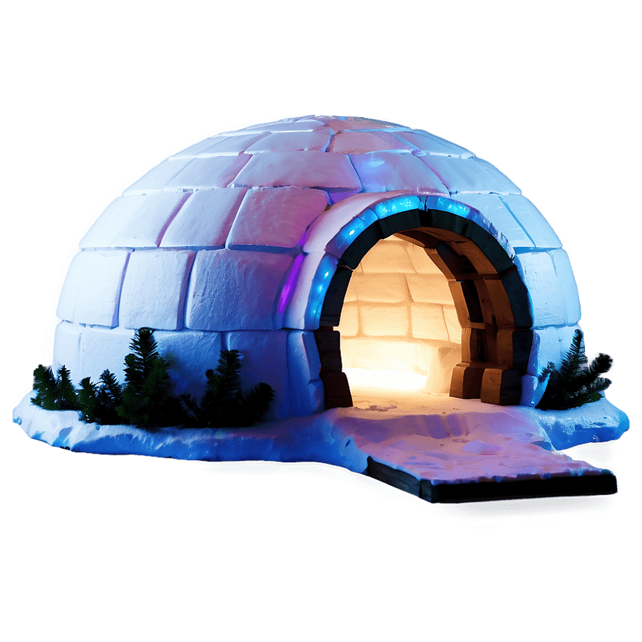 Glowing Igloo Night PNG 77