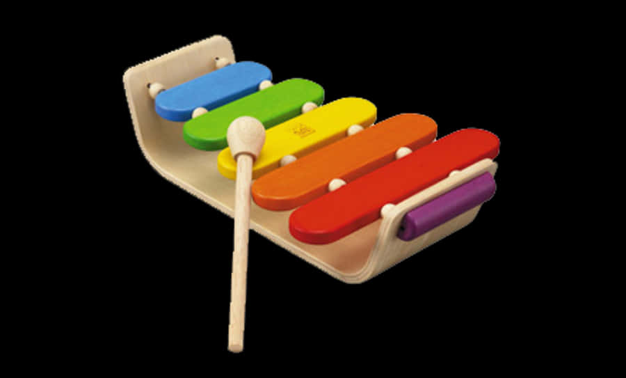 Colorful_ Xylophone_ Isolated_on_ Black_ Background