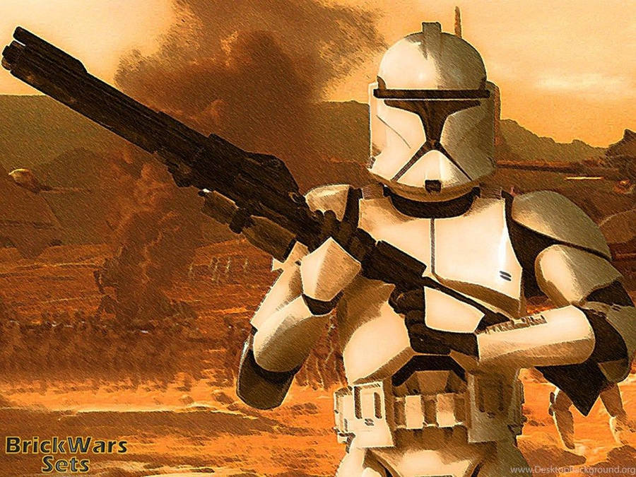 Download Clone Trooper In The Desert Wallpaper | Wallpapers.com