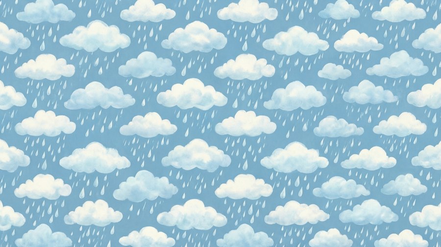 Cloud and Rain Pattern Wallpaper