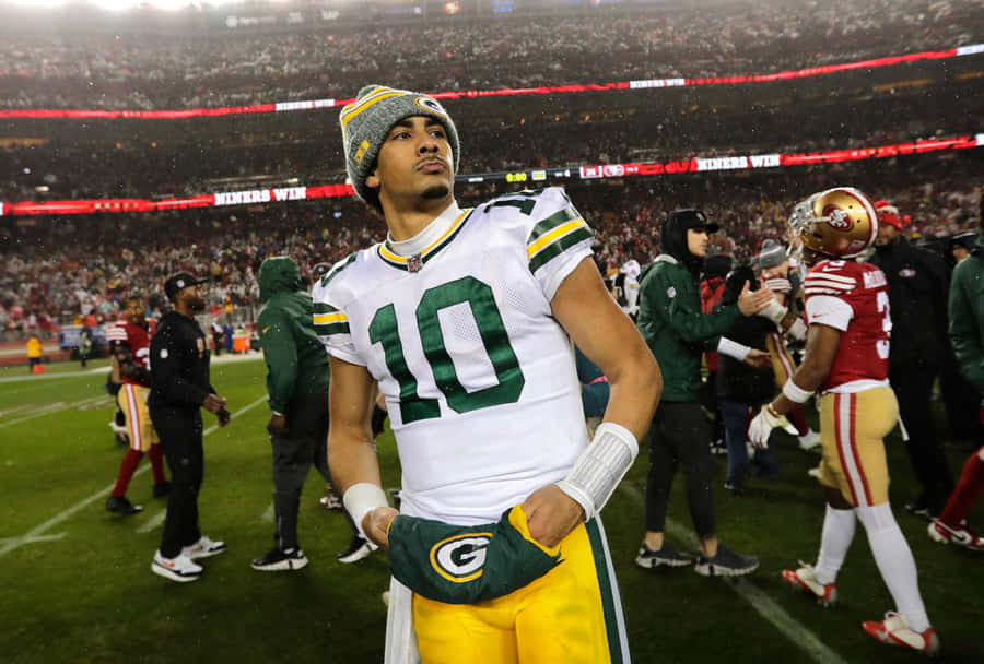 Jordan Love no Campo do Green Bay Packers