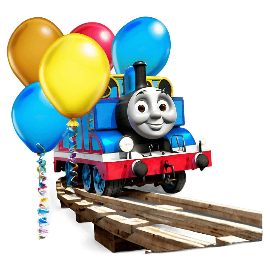 Thomas The Train With Balloons PNG 05262024