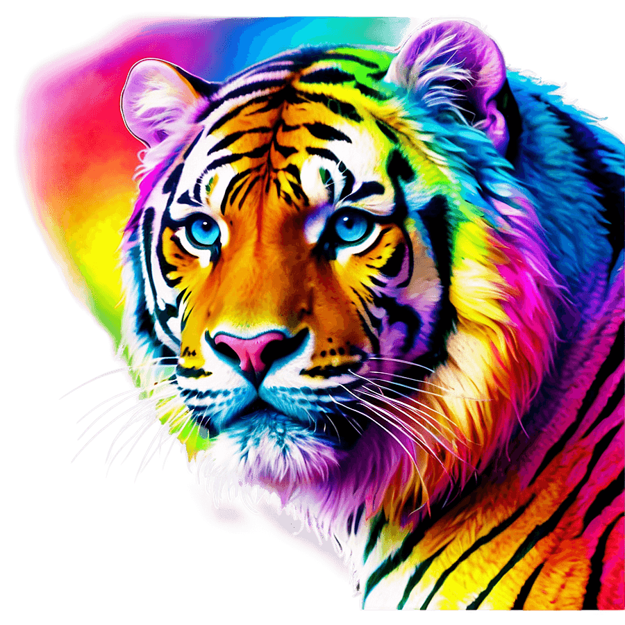 Lisa Frank Rainbow Tiger PNG qoy
