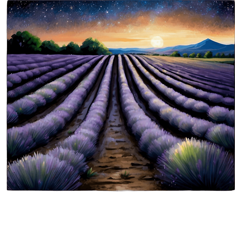 Moonlight over Lavender Fields PNG hbr