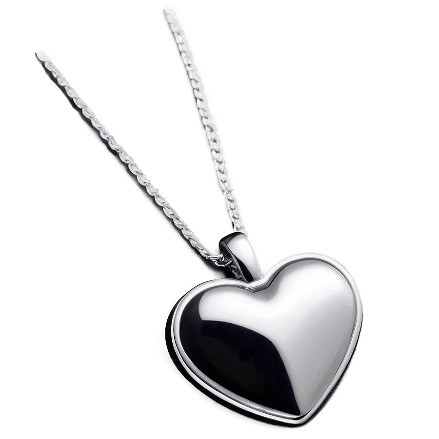 Silver Heart Necklace PNG aac