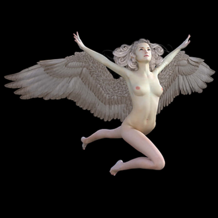 Sculptural Angel Figure Flying
