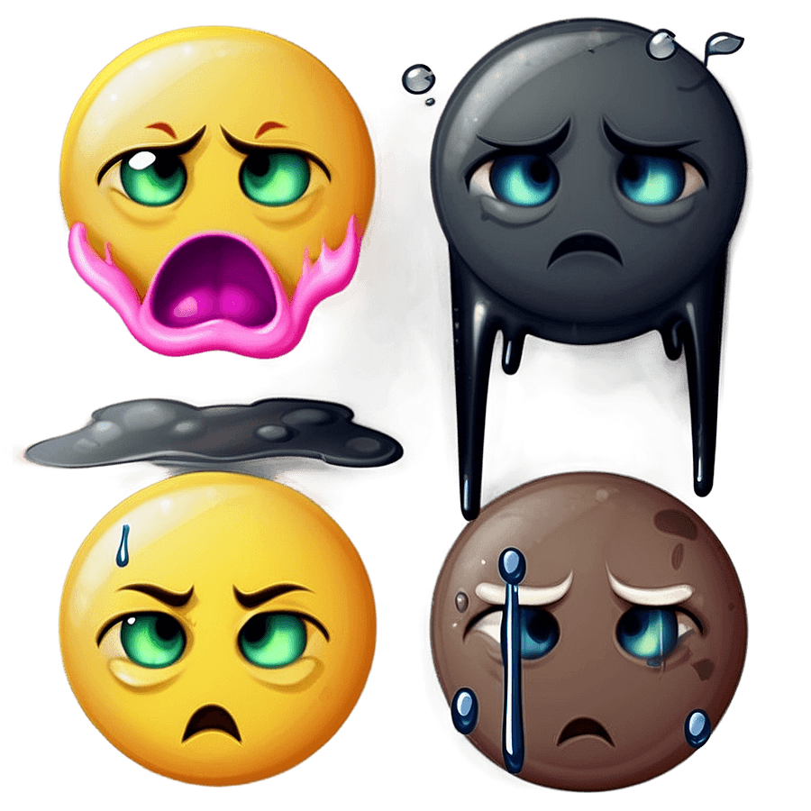 Scared Emoji with Sweat PNG 77