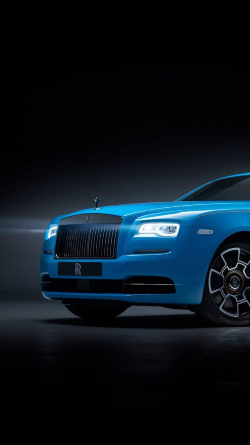 Rolls-Royce 4K Blå Æstetisk Wra!th Åben Forlygter Tapet