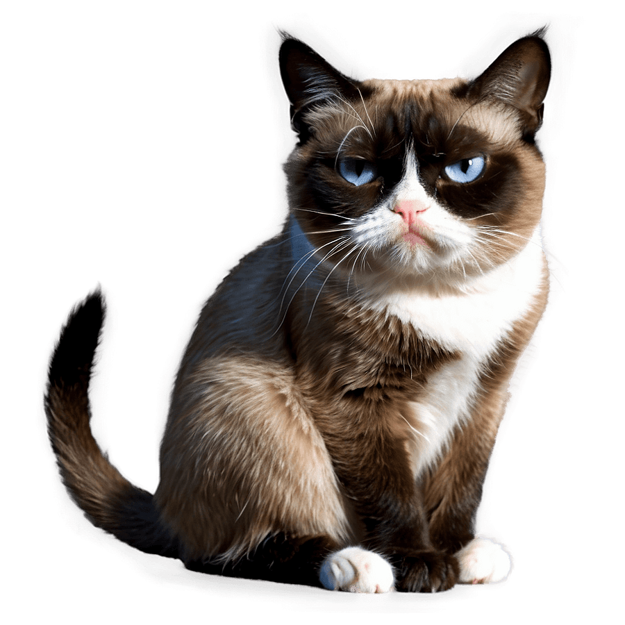 Grumpy Cat with Mouse PNG 8