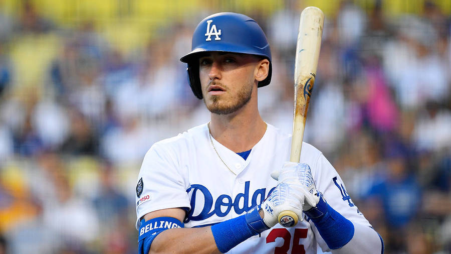 Download Cody Bellinger With Bat Wallpaper | Wallpapers.com