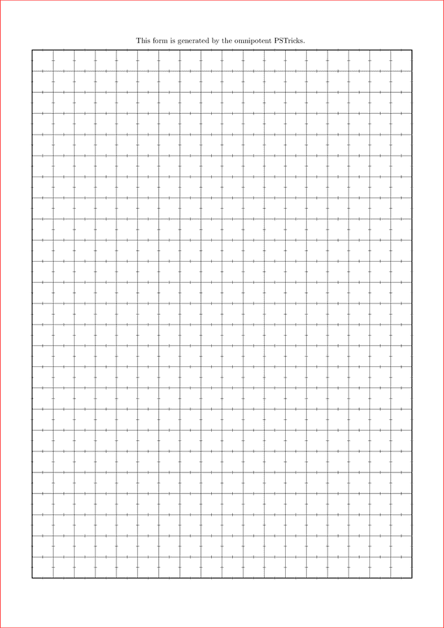 Complex Grid Pattern PNG — A blank graph paper with fine grid lines and a text header stating it is generated by PSTricks.
