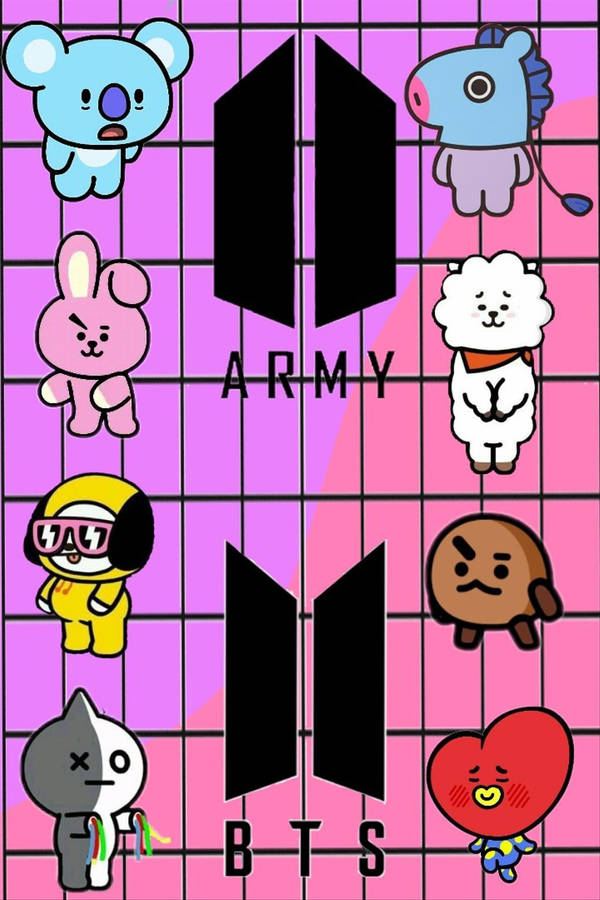 Download Cooky Bt21 Pink Bts Logo Wallpaper Wallpapers Com