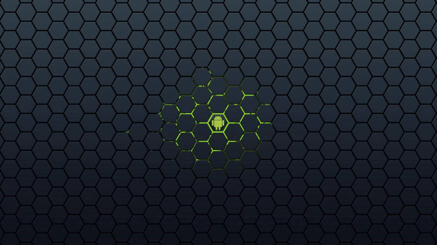 Cool HD android logo on hexagonal cell background Tablet wallpaper