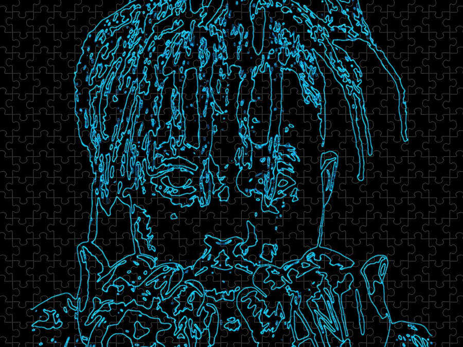 Download Cool Juice Wrld Blue Puzzle Wallpaper | Wallpapers.com