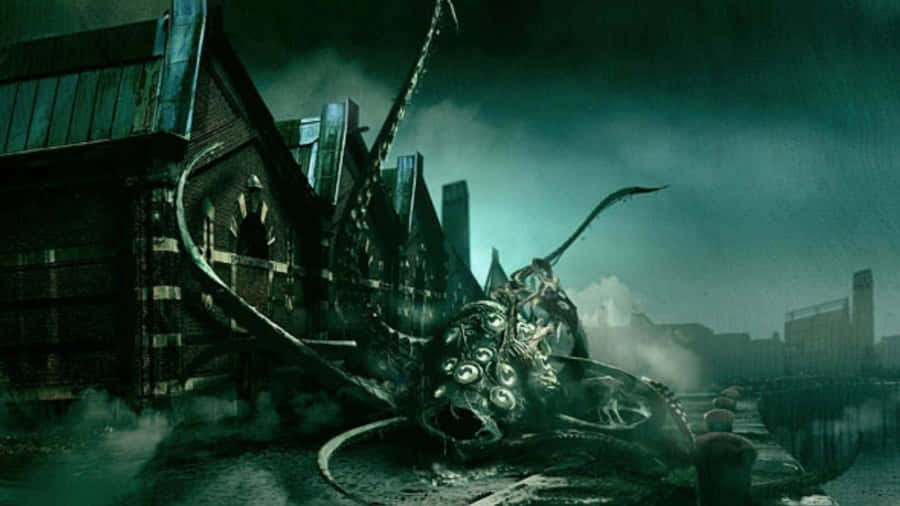Criatura de Horror Lovecraftiano à Beira da Água
