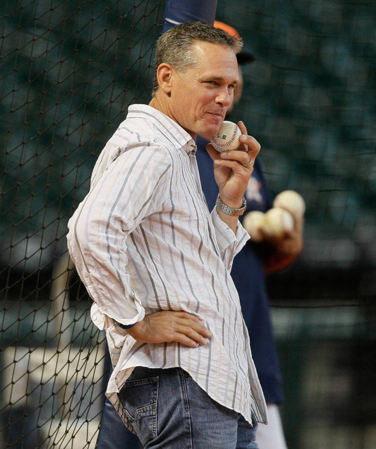 Download Craig Biggio Watching Baseball Practice Wallpaper | Wallpapers.com
